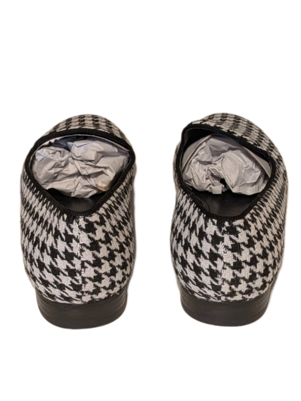 Nine West Renold2 Womens 8M Black White Houndstooth Smoking Loafers Flats - Picture 3 of 9